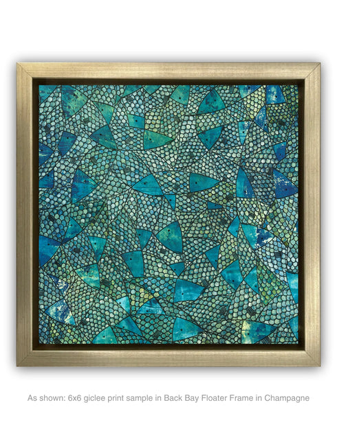 Blue Green Sardines | Framed Giclee Print on Canvas